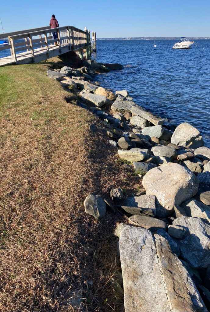 a person standing on a dock over a body of water (MyCoast AI)