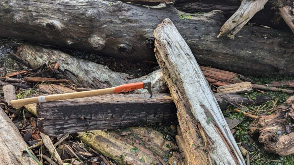 a knife on a log (MyCoast AI)