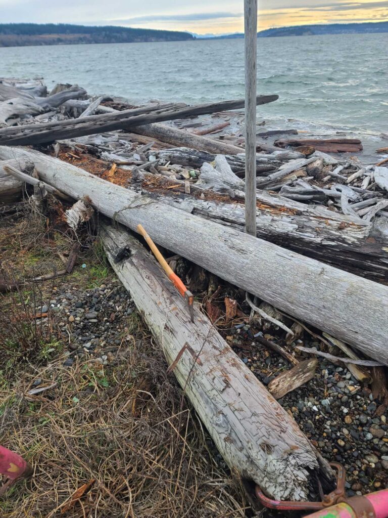 a wooden boat on the shore (MyCoast AI)