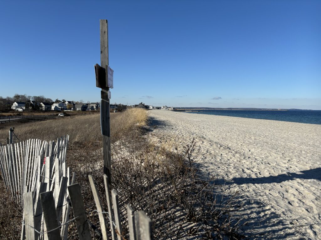 a fence on a beach (MyCoast AI)