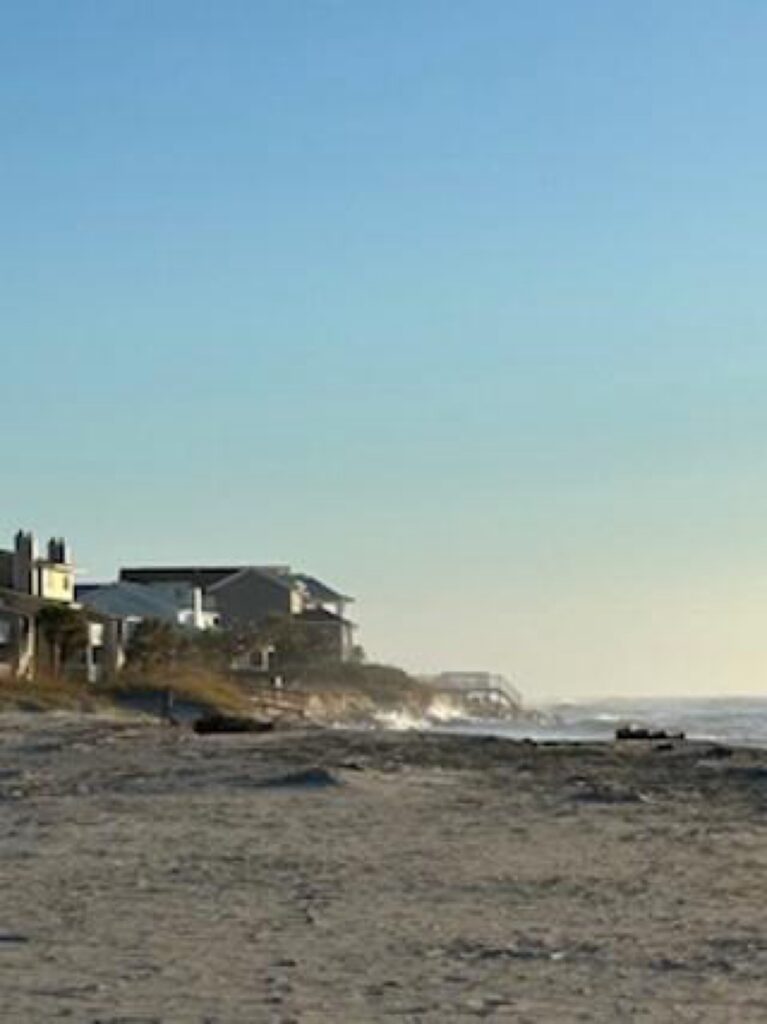 a beach with houses along it (MyCoast AI)