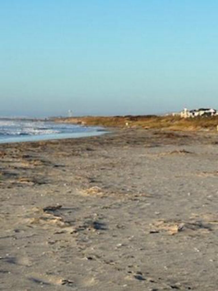 a sandy beach with waves crashing (MyCoast AI)
