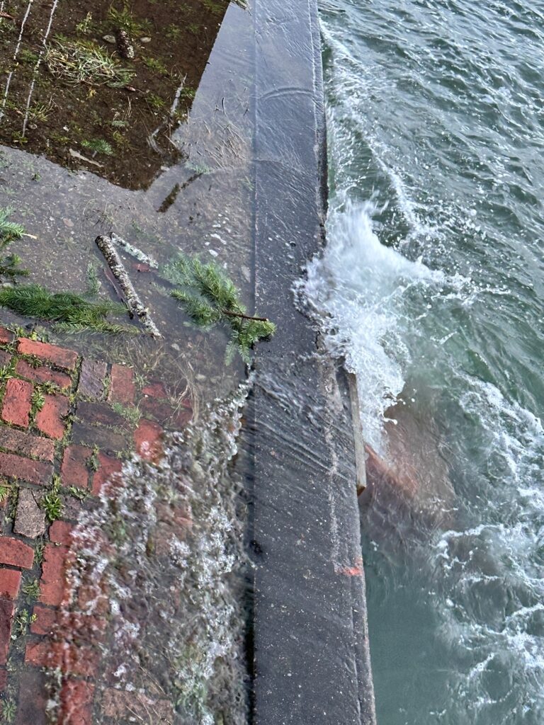 a river with a brick wall and a brick wall (MyCoast AI)