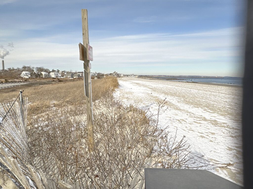 a beach with snow (MyCoast AI)