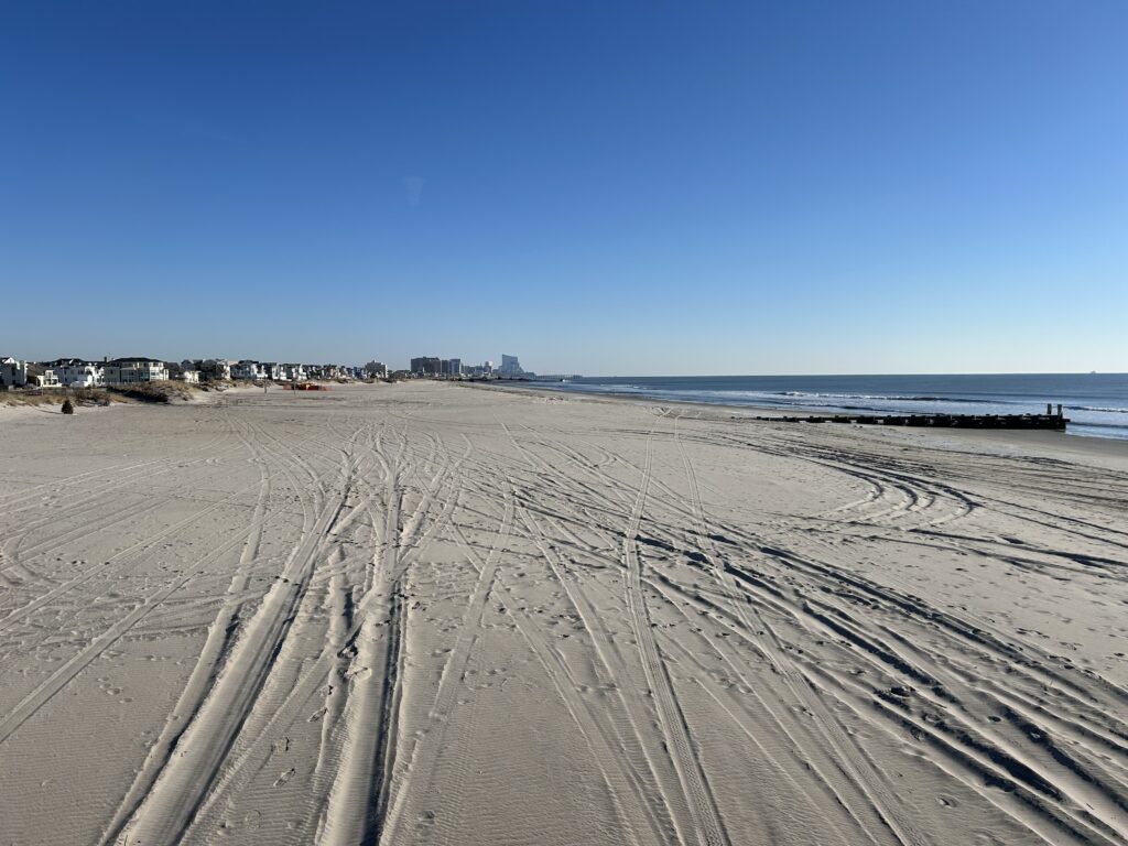 a sandy beach with a body of water in the background (MyCoast AI)