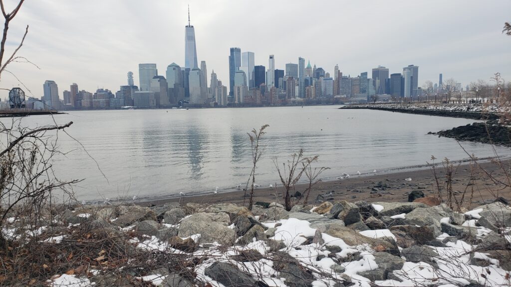 a city skyline across a body of water (MyCoast AI)