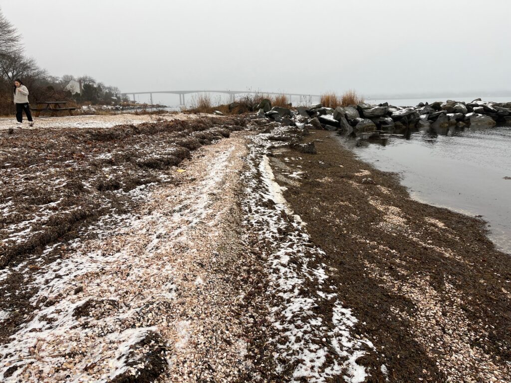 a person walking on a path next to a river (MyCoast AI)