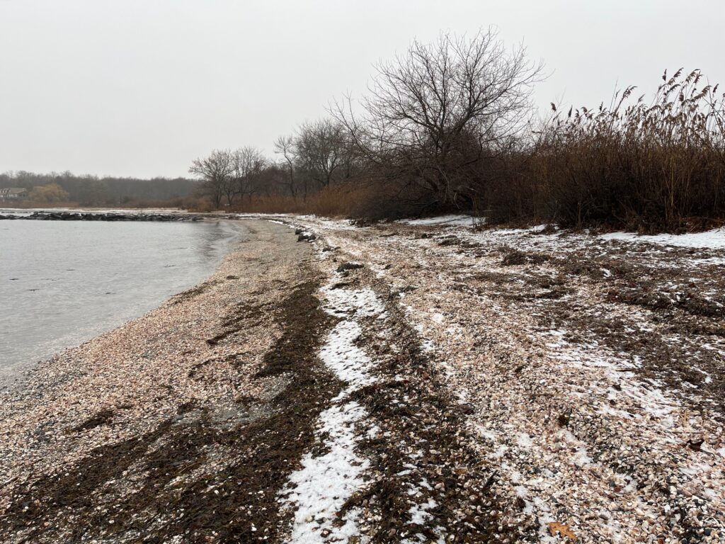 a river with snow on the banks (MyCoast AI)