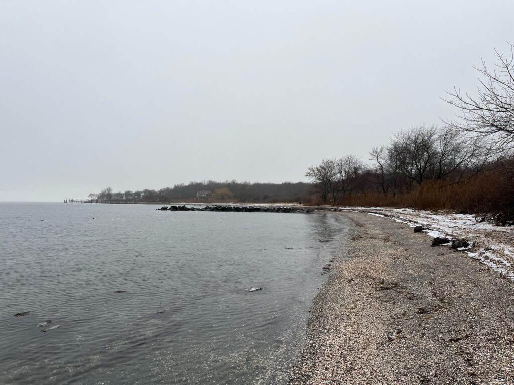 a river with snow on the banks (MyCoast AI)