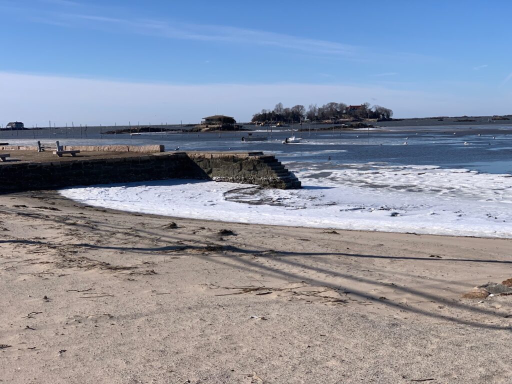 a beach with waves crashing on it (MyCoast AI)