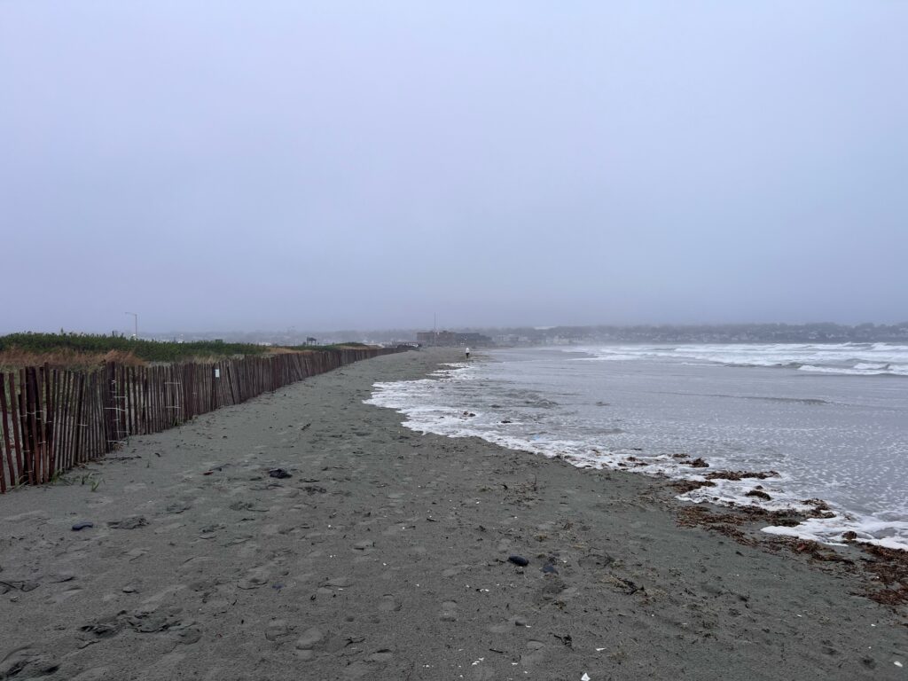 a beach with waves crashing on it (MyCoast AI)