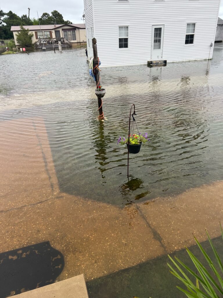 a person standing in a flooded area (MyCoast AI)