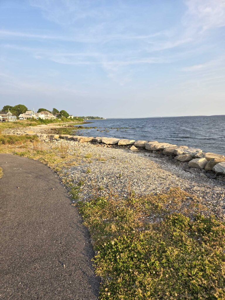 a path next to a body of water (MyCoast AI)