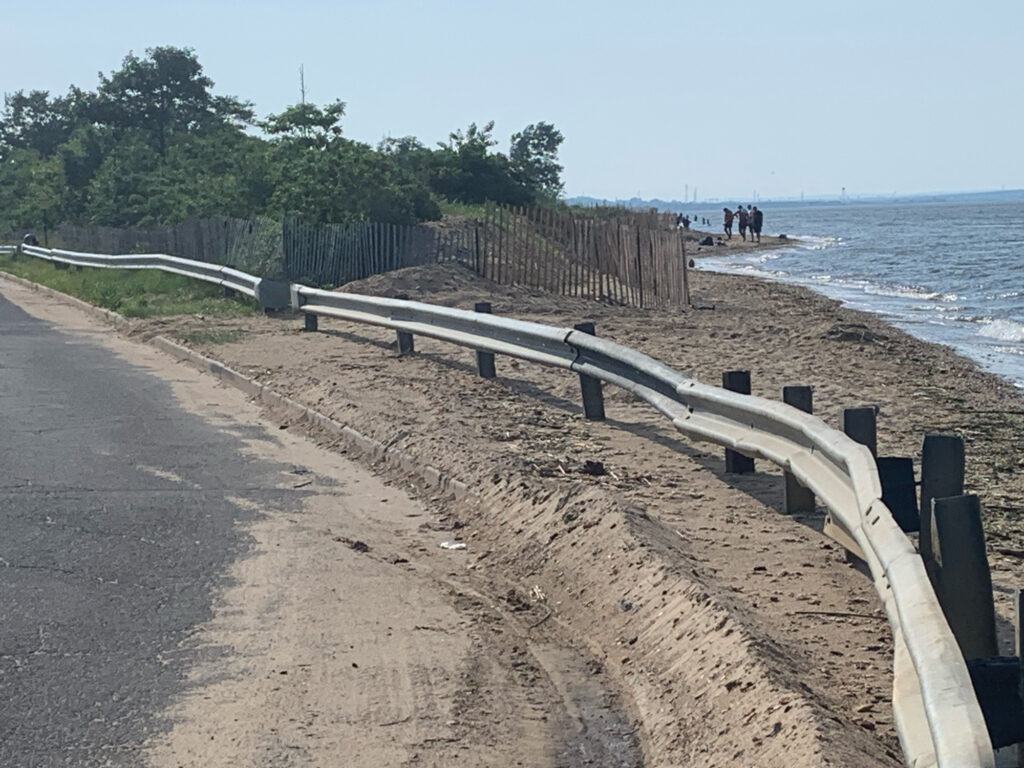 a wooden bench on a beach (MyCoast AI)