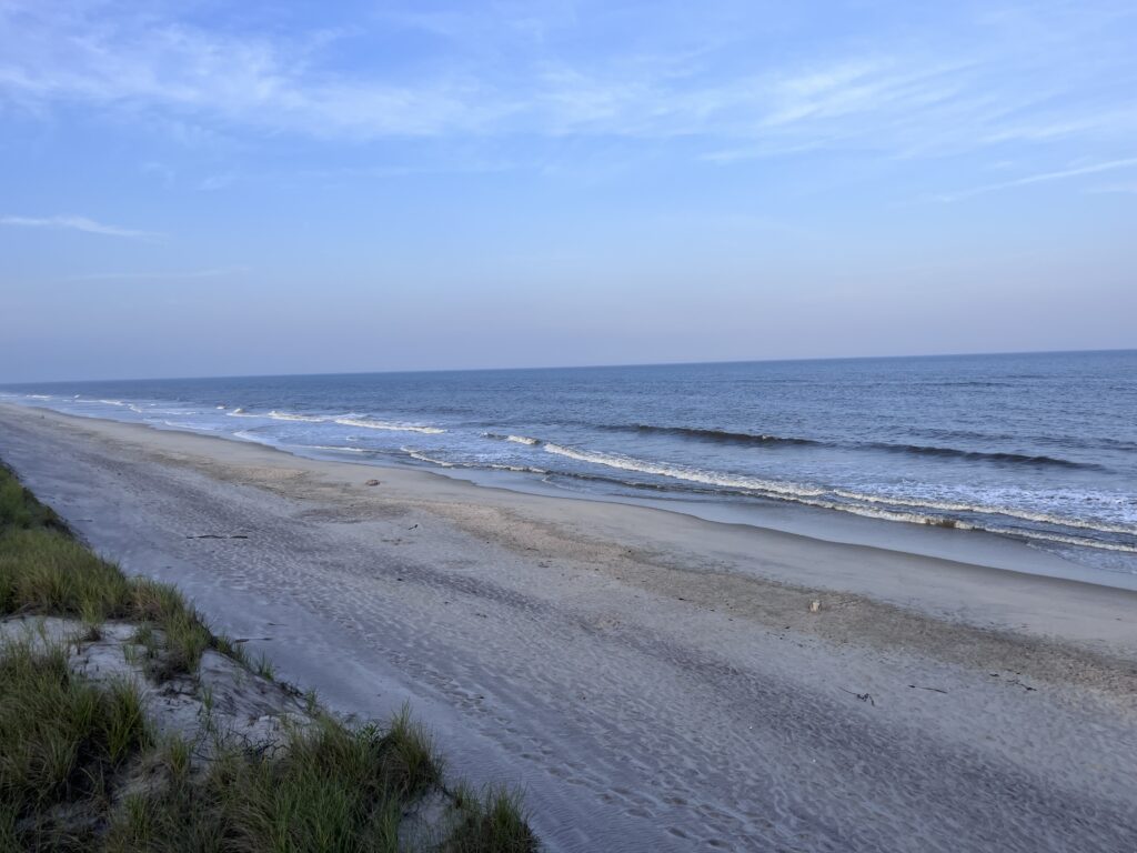 a beach with waves crashing on it (MyCoast AI)