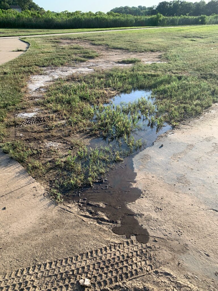 a muddy puddle in a field (MyCoast AI)