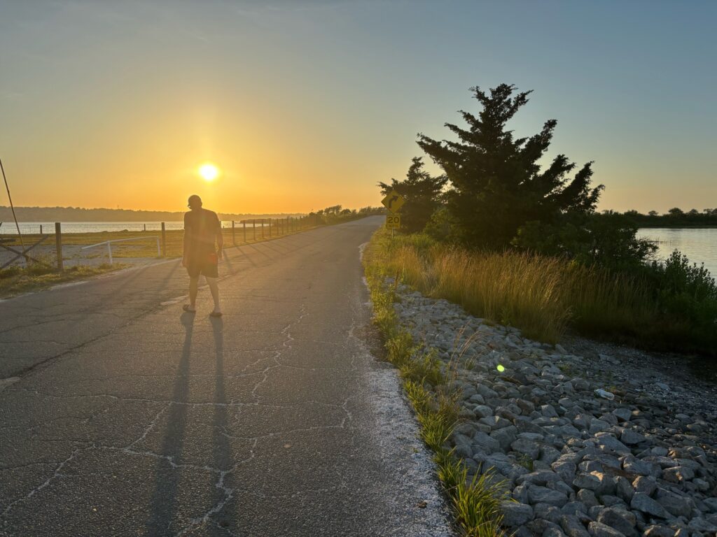 a person walking on a road (MyCoast AI)