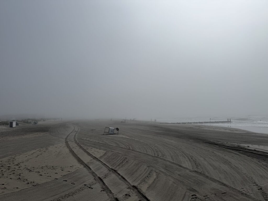 a train track on a beach (MyCoast AI)