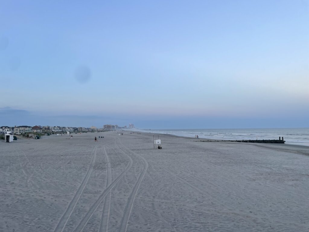 a snowy beach with tracks (MyCoast AI)