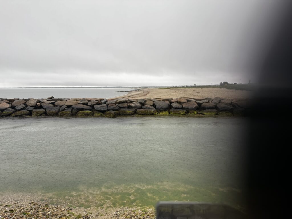 a rocky beach with a body of water in the background (MyCoast AI)