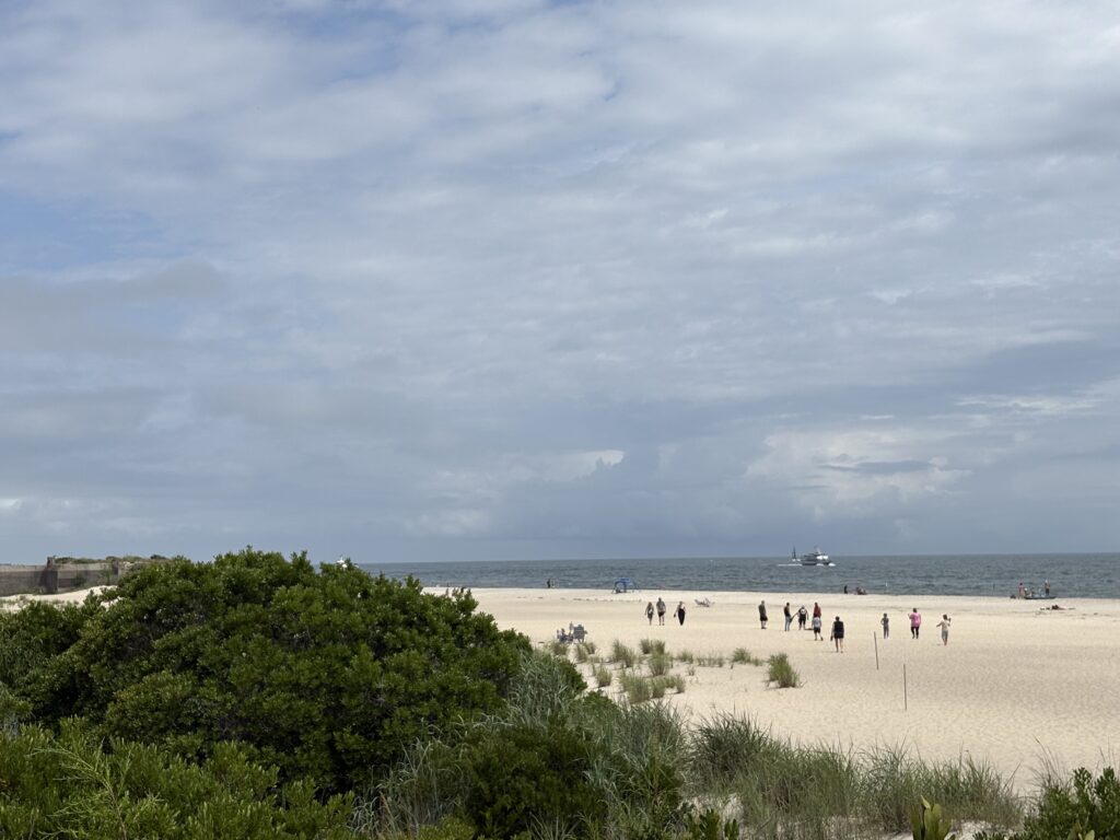 a group of people walking on a beach (MyCoast AI)