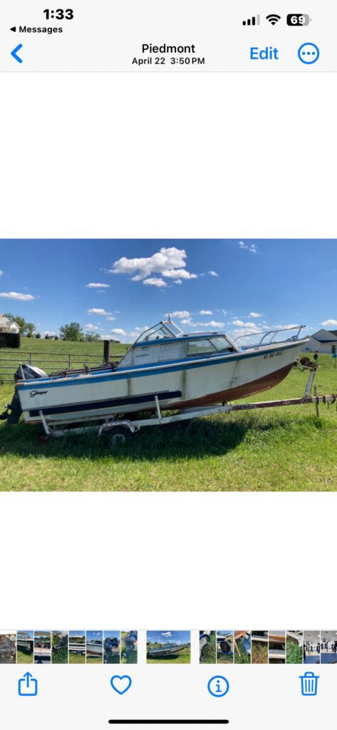a boat on a trailer (MyCoast AI)