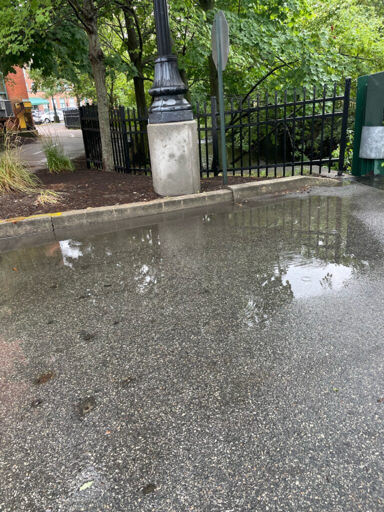 a puddle on the street (MyCoast AI)