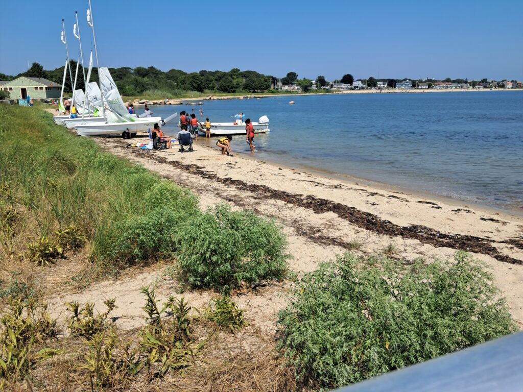 a group of people on a beach (MyCoast AI)