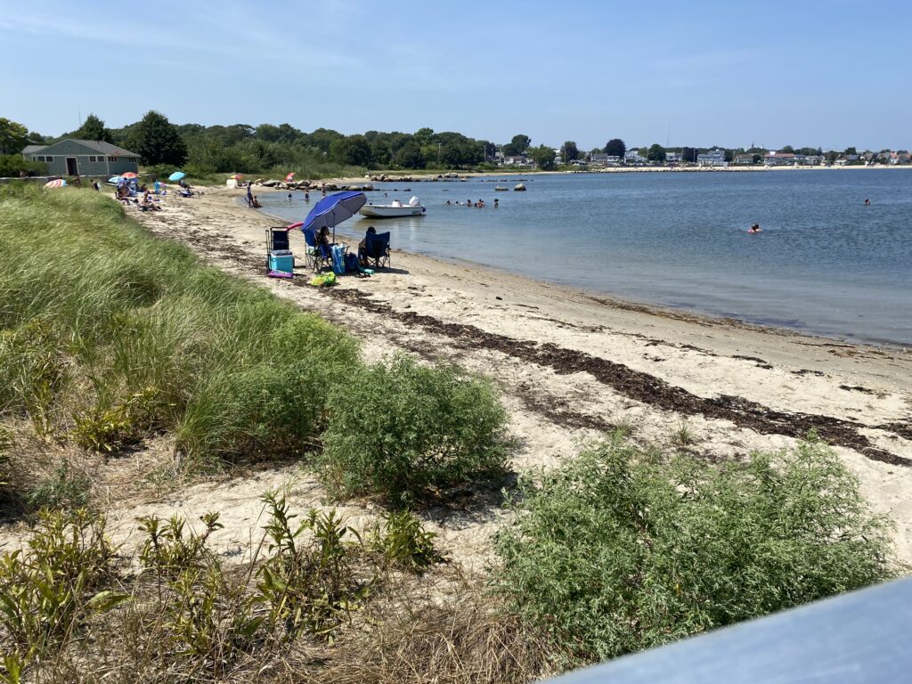 a beach with people and boats (MyCoast AI)