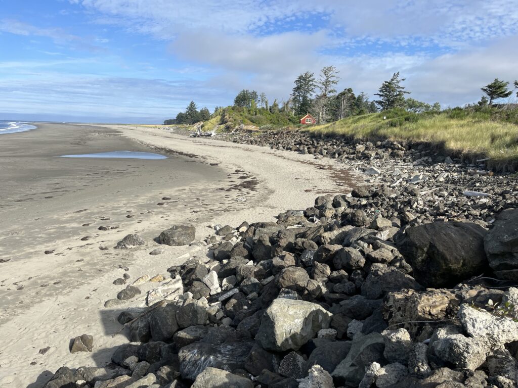 a rocky beach with a small pond (MyCoast AI)