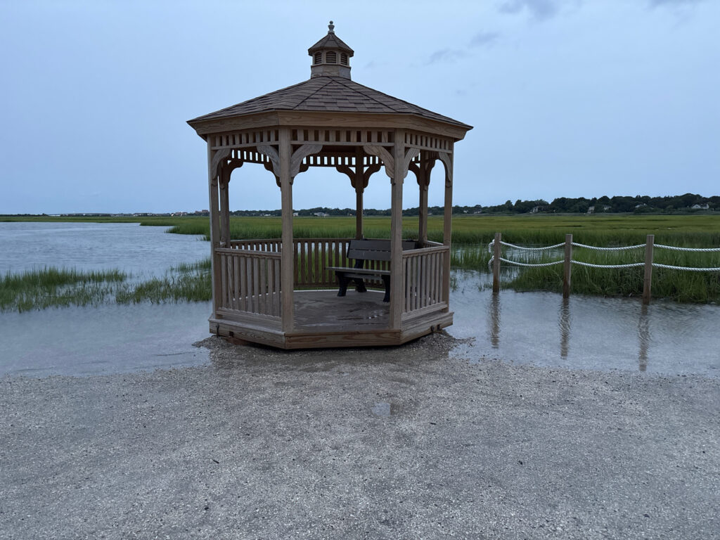 a gazebo in a flooded area (MyCoast AI)
