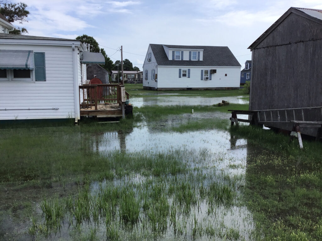 a flooded area with houses (MyCoast AI)