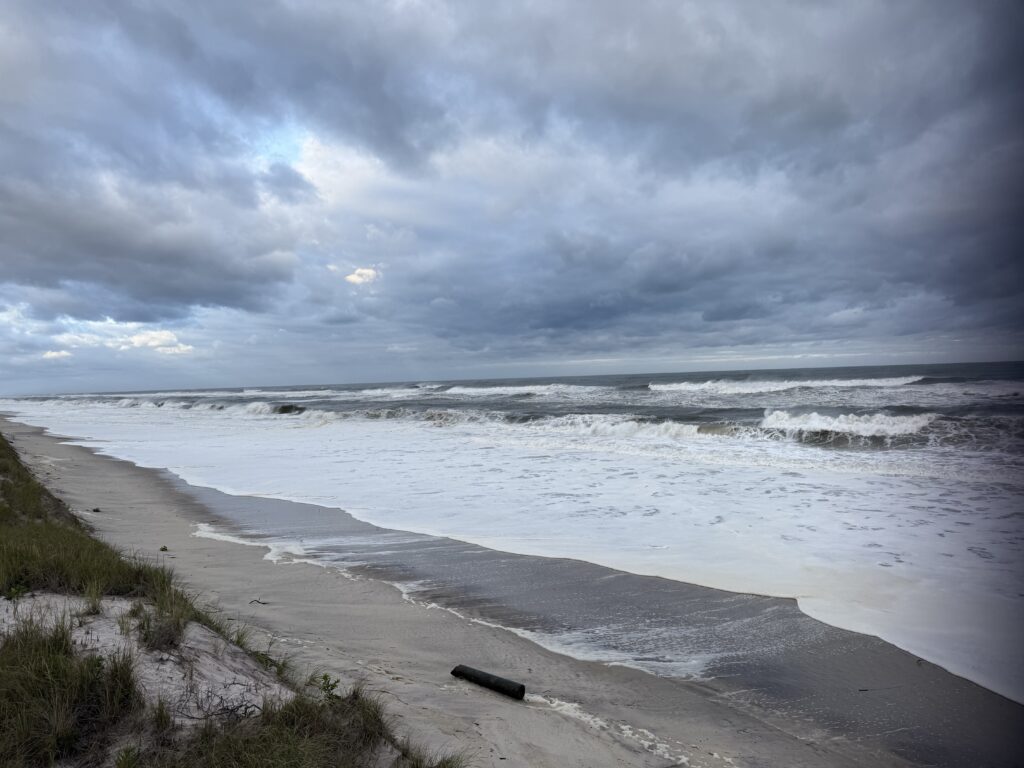 a beach with waves crashing on it (MyCoast AI)