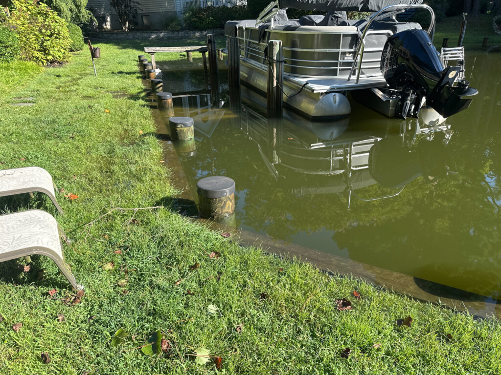 a boat in a pond (MyCoast AI)