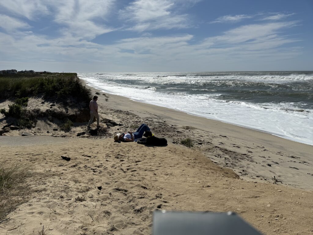 a man and a woman on a beach (MyCoast AI)