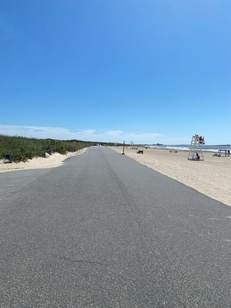 a road with a beach and trees (MyCoast AI)