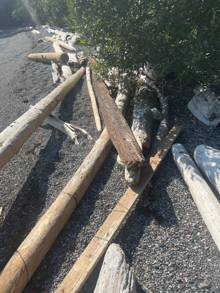 a wooden fence with a cat lying on it (MyCoast AI)