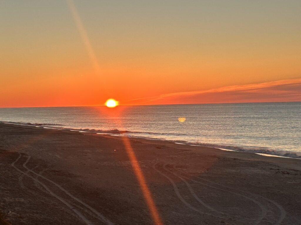 a beach with a sunset (MyCoast AI)