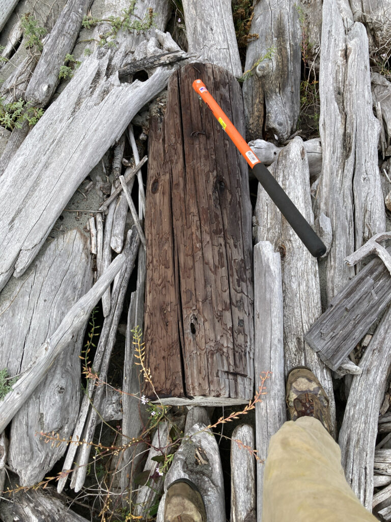 a knife on a wooden fence (MyCoast AI)