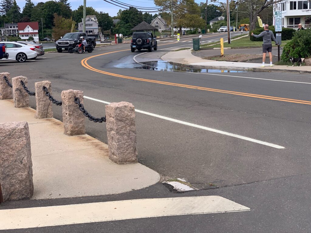 a person standing on the side of a road (MyCoast AI)