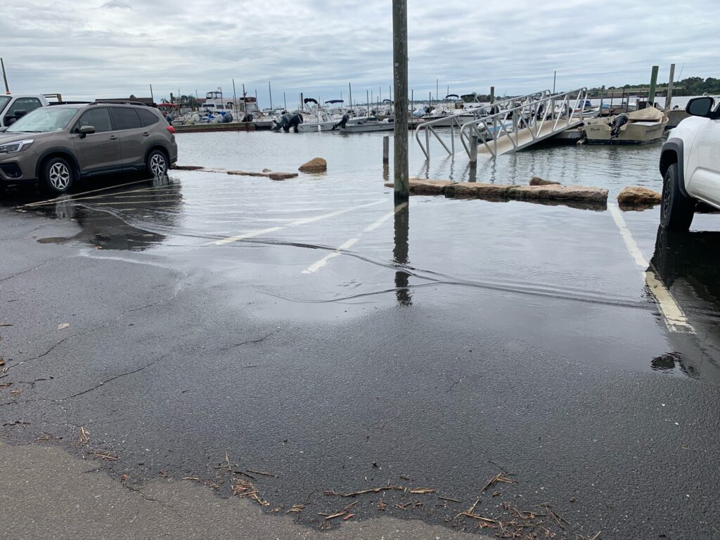 a flooded parking lot (MyCoast AI)