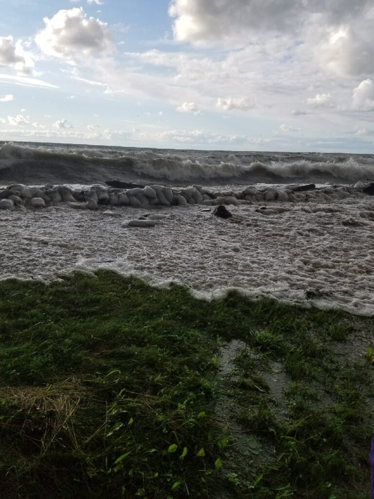 a rocky beach with a body of water in the background (MyCoast AI)