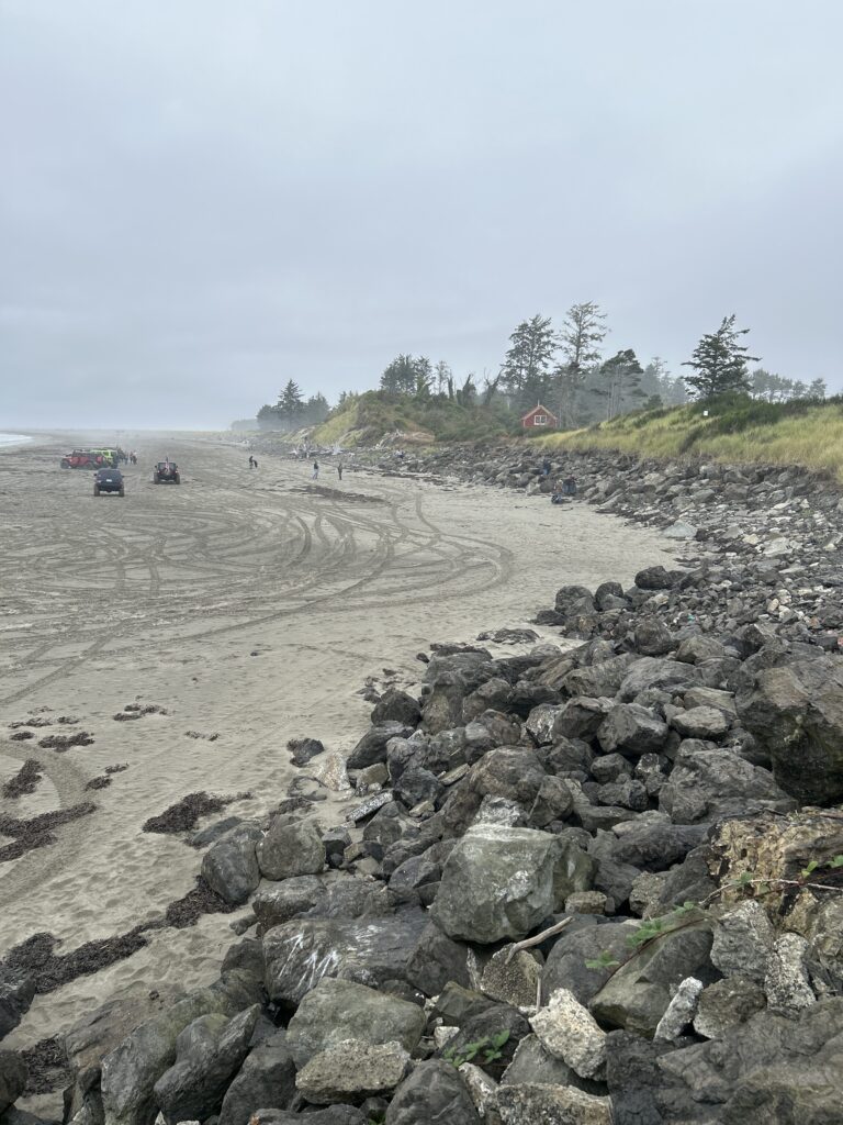 a rocky beach with people on it (MyCoast AI)