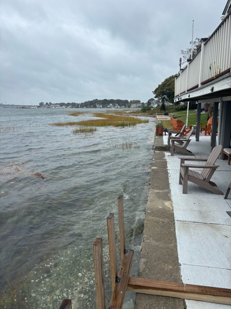 benches on a dock (MyCoast AI)