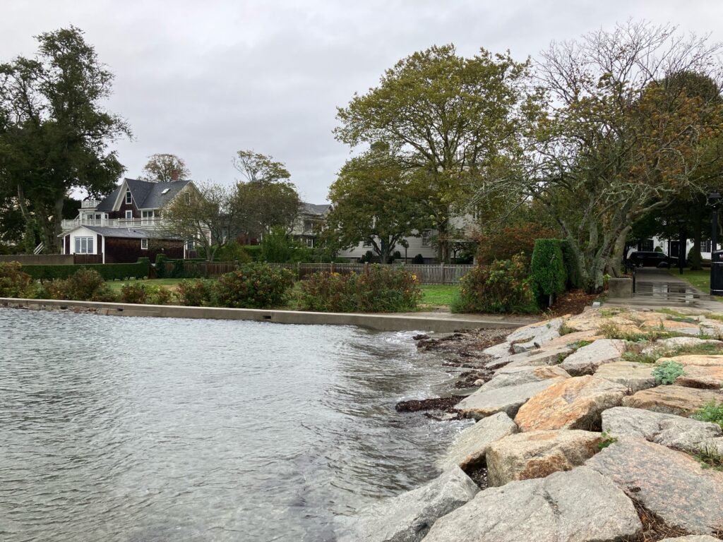 a body of water with rocks and trees around it (MyCoast AI)