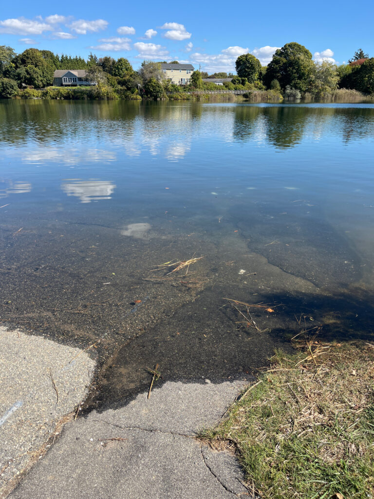 a body of water with houses in the background (MyCoast AI)