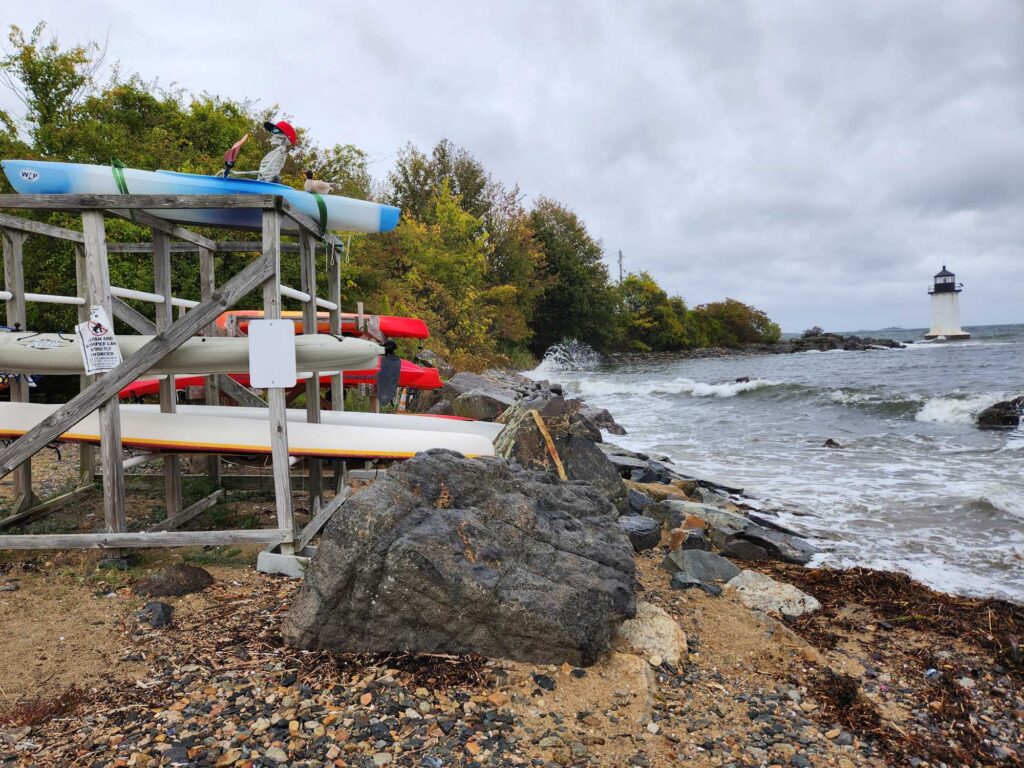 a boat on a rocky shore (MyCoast AI)