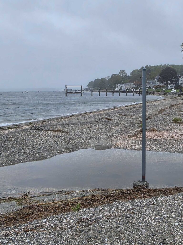 a beach with a bench (MyCoast AI)