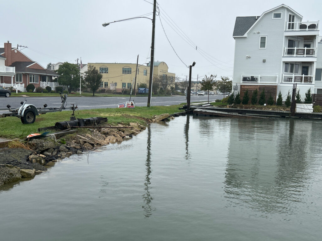 a flooded street with houses and cars (MyCoast AI)