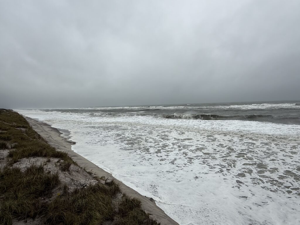 a beach with waves crashing on it (MyCoast AI)